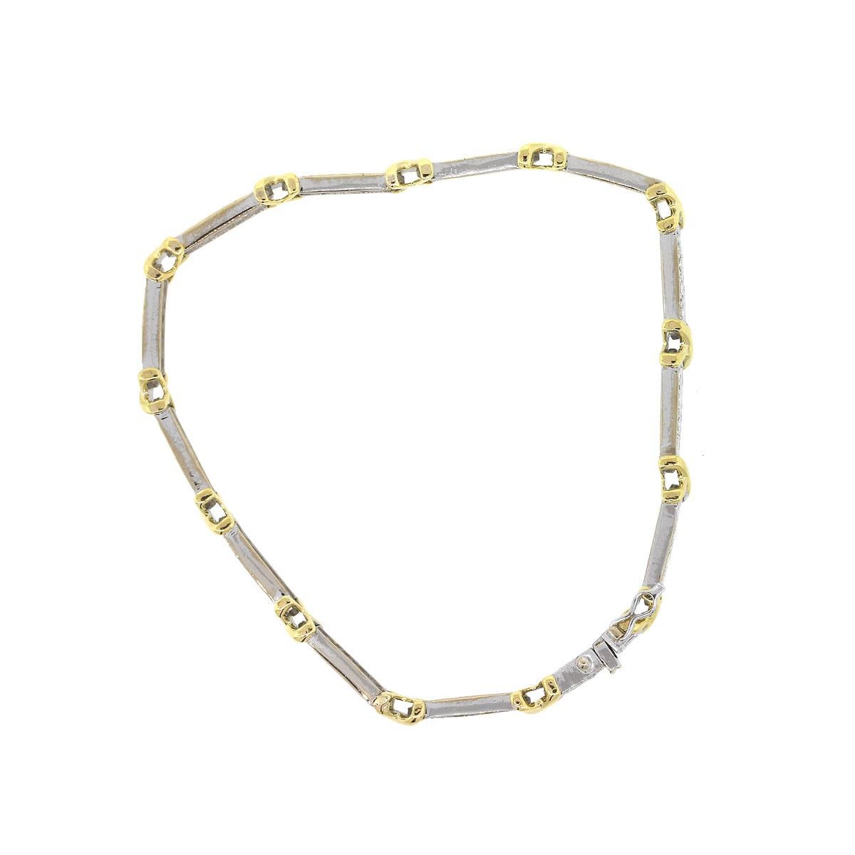 Round Cut Round Diamond “X” Link Bracelet