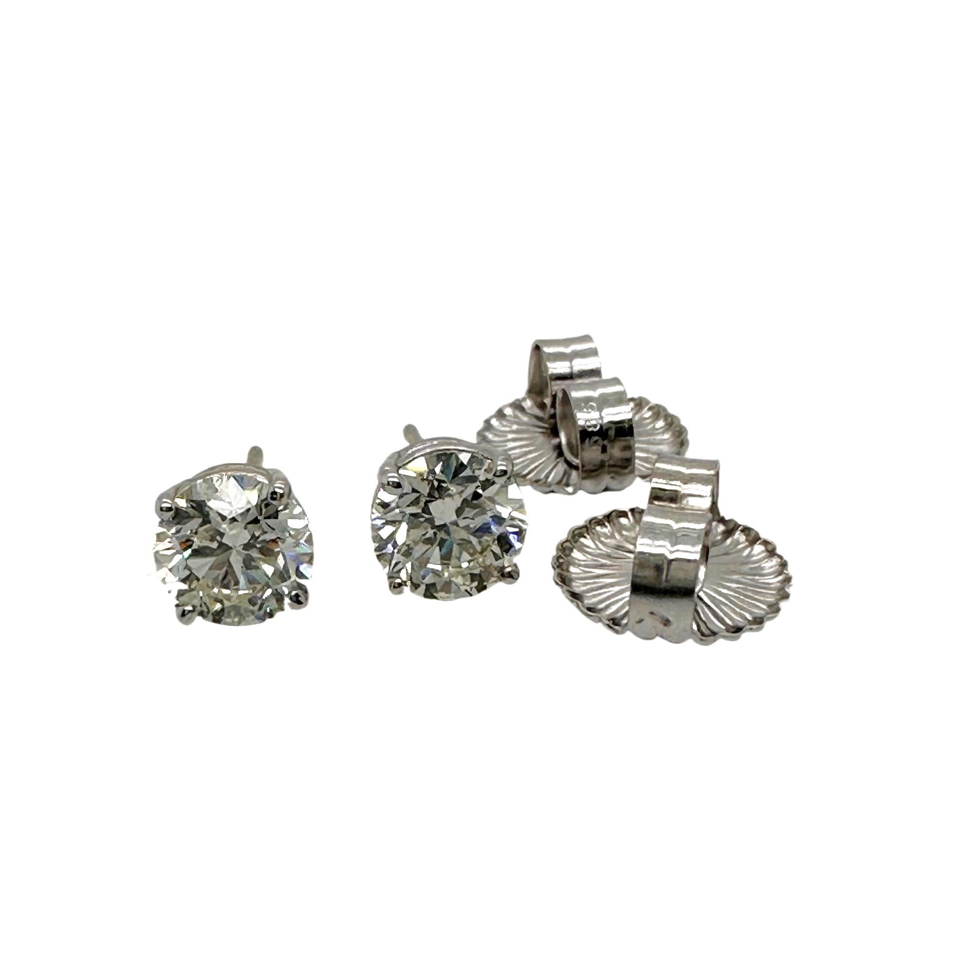 Round Diamonds 1.61 tcw Stud Earrings in 14kt White Gold 7