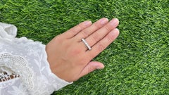 Round Diamonds Half Eternity Band Ring 1.43 Carats Total 18K White Gold