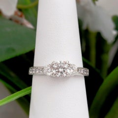 Round Diamonds Three-Stone Engagement Ring 1.00 Carat in Platinum