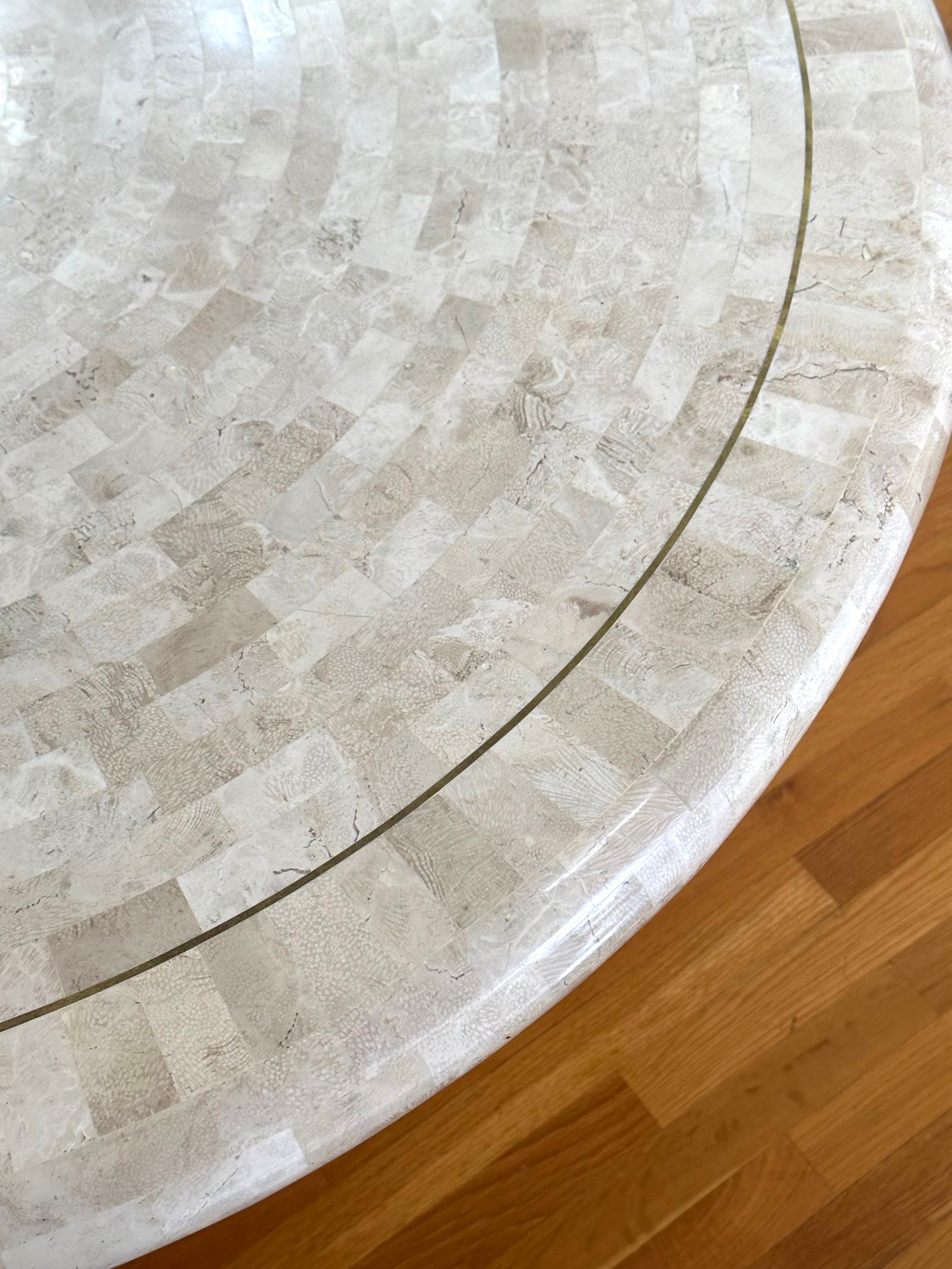 Round Dining Center able with Stone Mosaic Surface by Karl Springer 4