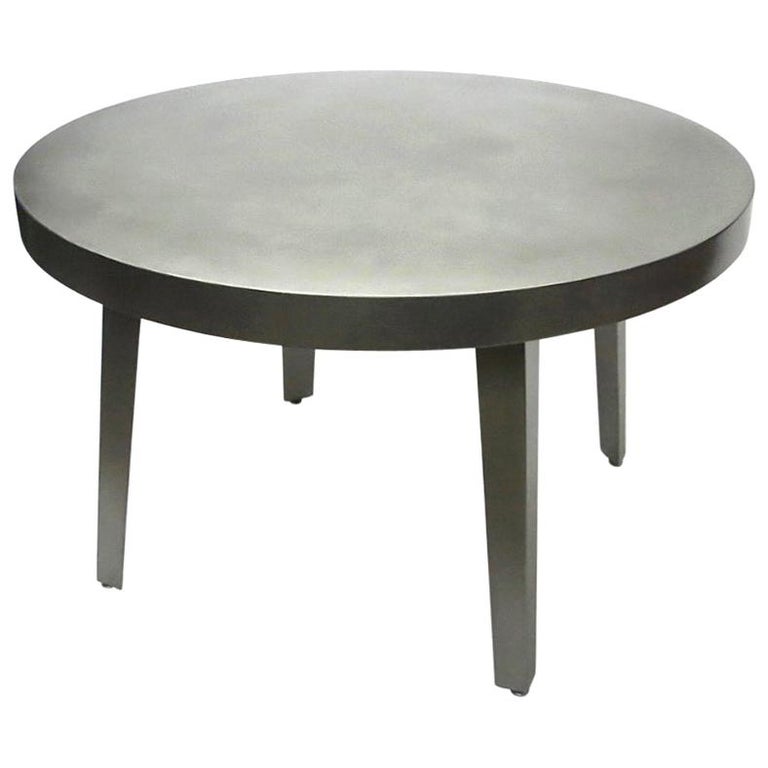 Round Dining Center Table In Brushed, Round Dining Table Nyc