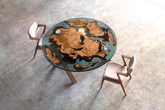 Round Dining Room Epoxy Resin Table - Custom Round Table - Round Wood Table