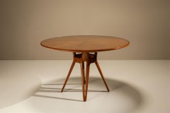 Round Dining Room Table in Walnut attr. to Ico Parisi, Italy 1950s