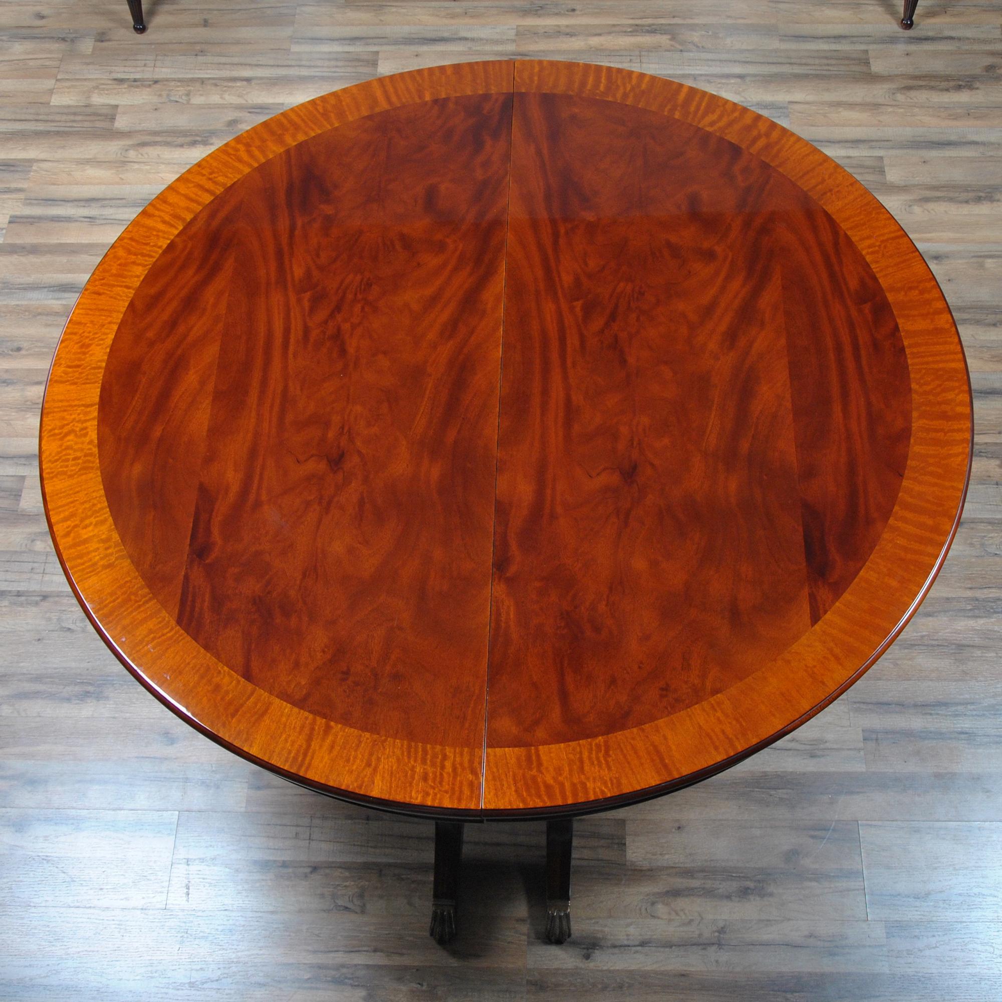 Hand-Carved Round Dining Table 60-115 inch For Sale
