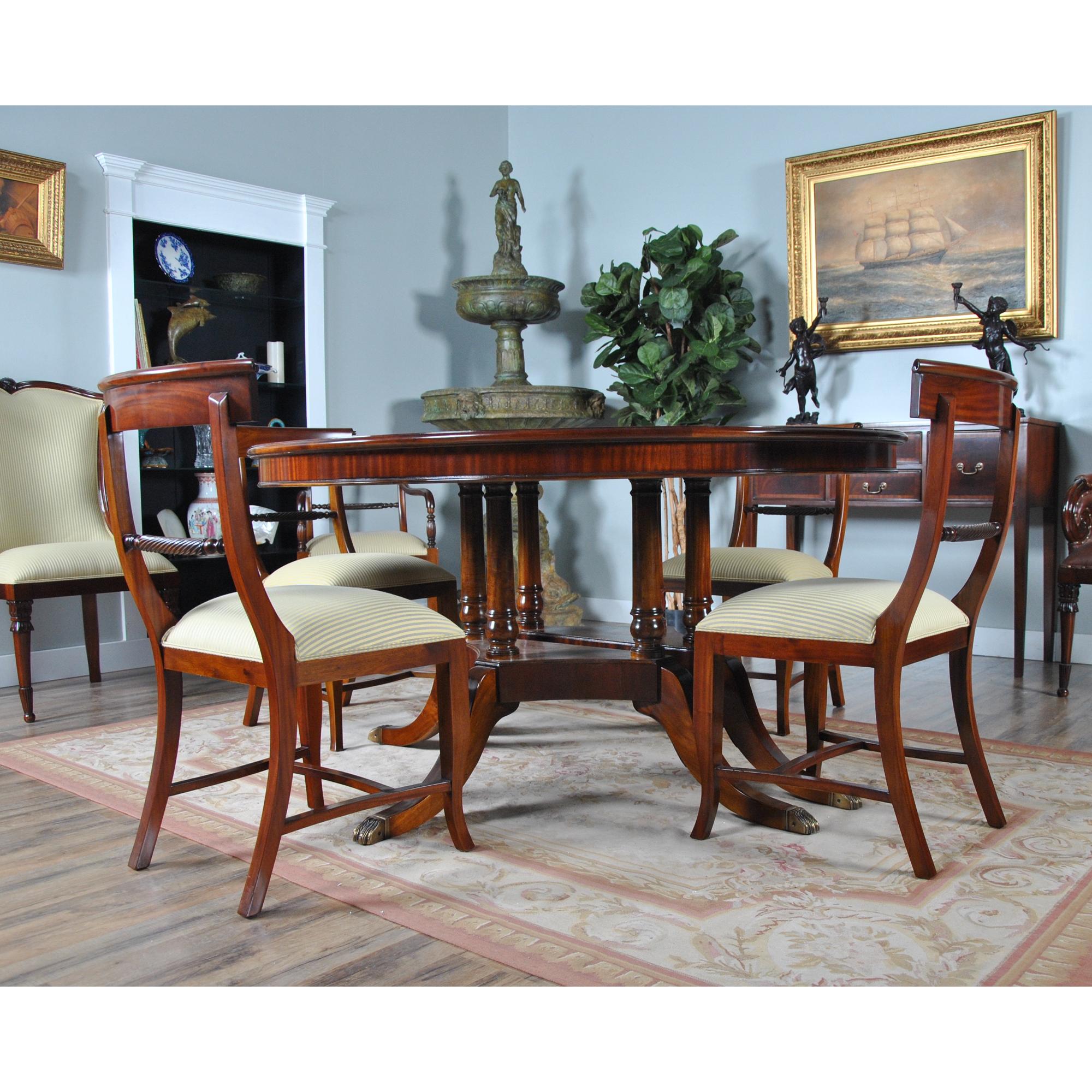 Round Dining Table 60-115 inch For Sale 1