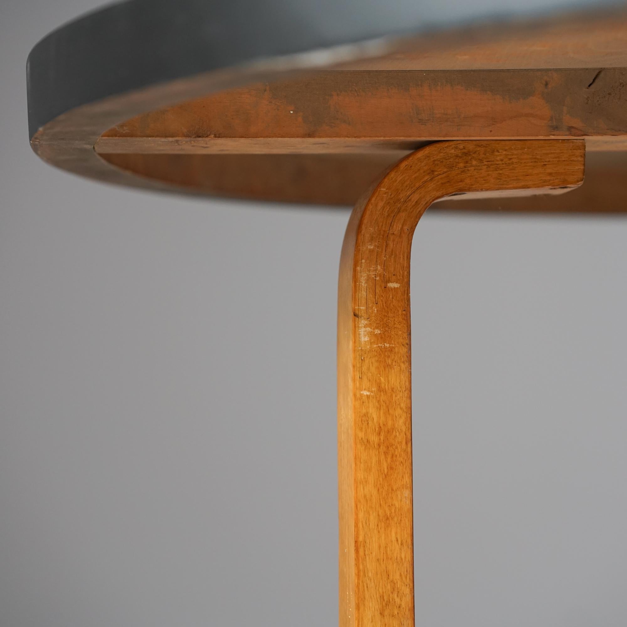 Birch Round Dining Table, Alvar Aalto, Oy Huonekalu- ja Rakennustyötehdas Ab, 1950s For Sale