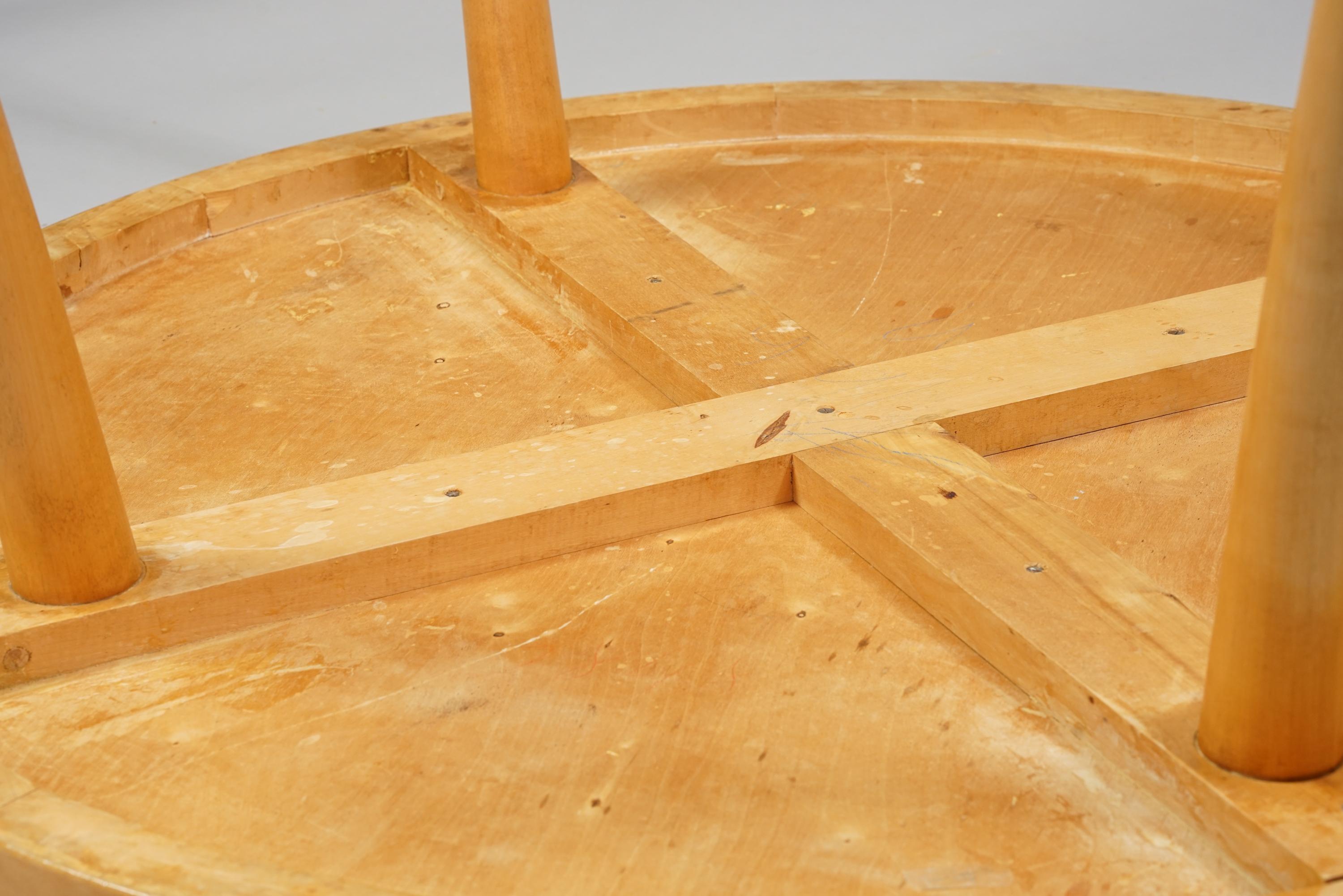 Birch Round Dining Table by Ilmari Tapiovaara, 1940s / 1950s For Sale