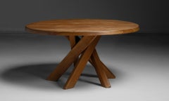 Runder Esstisch von Pierre Chapo, Frankreich um 1970