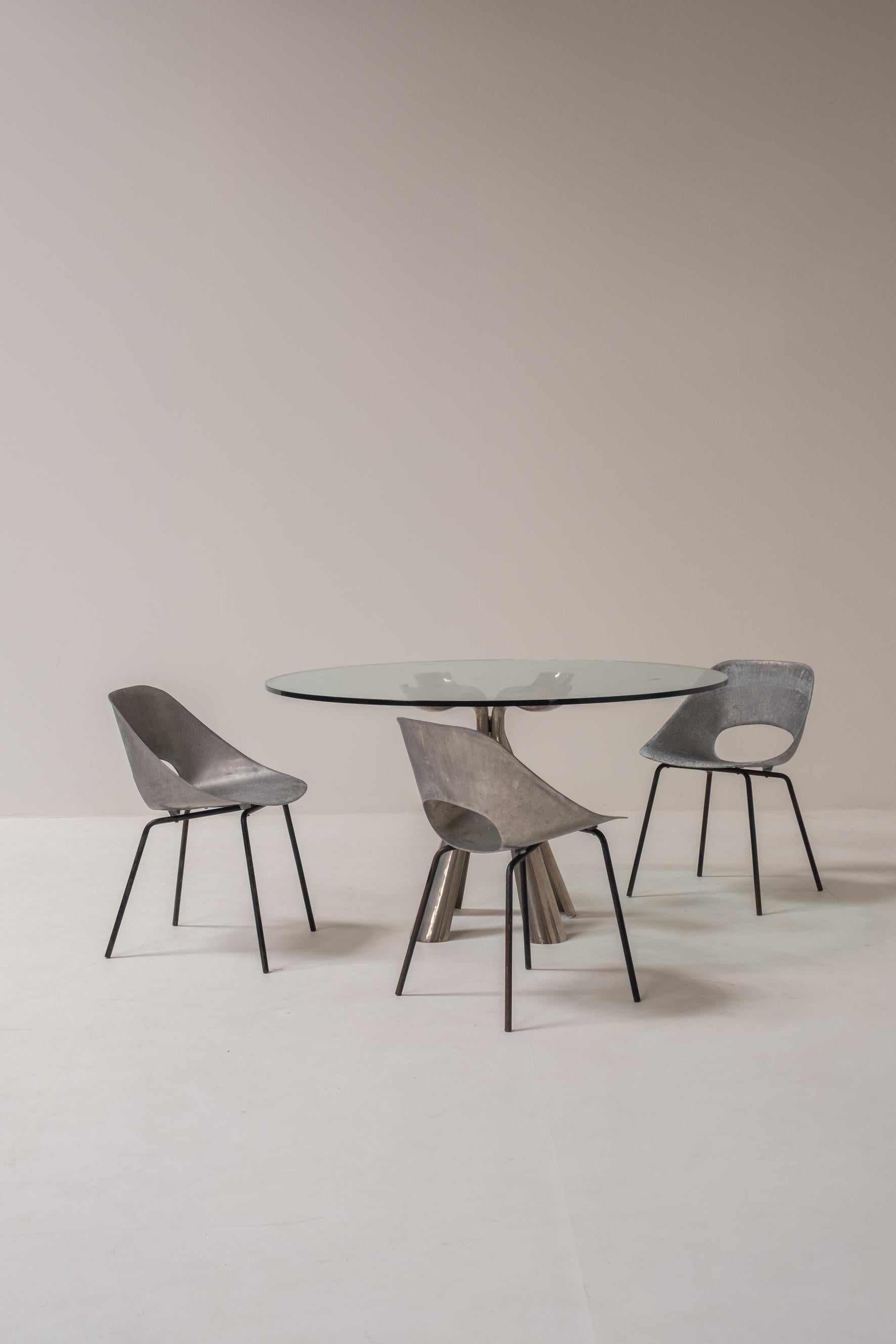 20th Century Round dining table by Vittorio Introini for Saporiti, Italy, 1970s