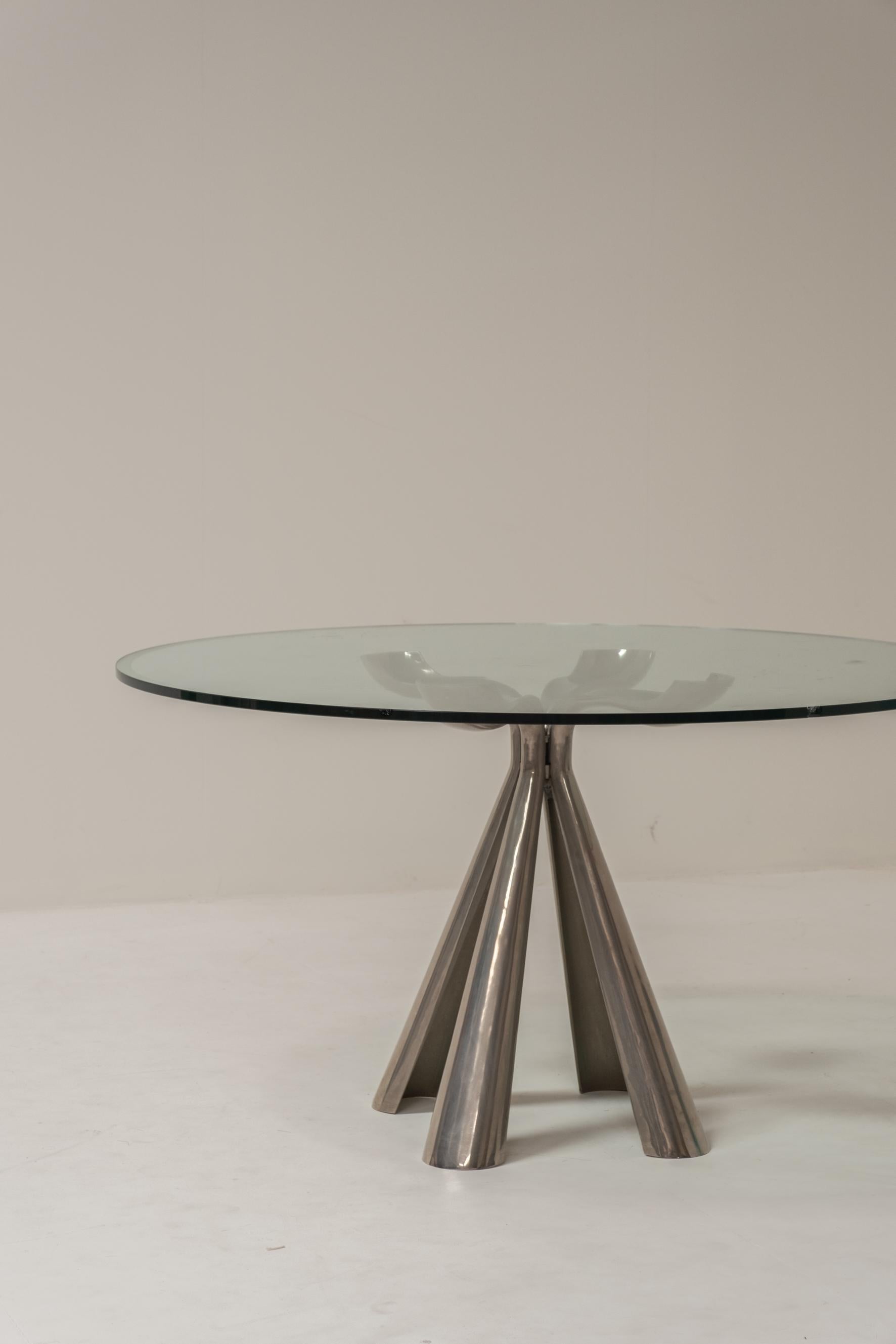 Round dining table by Vittorio Introini for Saporiti, Italy, 1970s 1