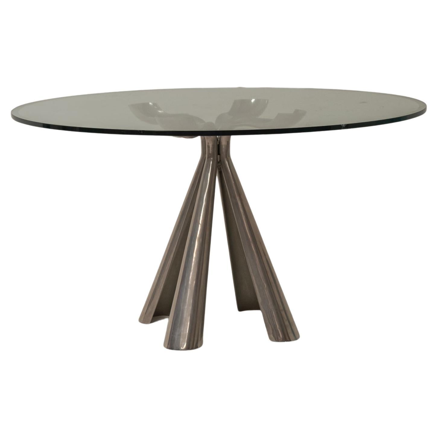 Round dining table by Vittorio Introini for Saporiti, Italy, 1970s
