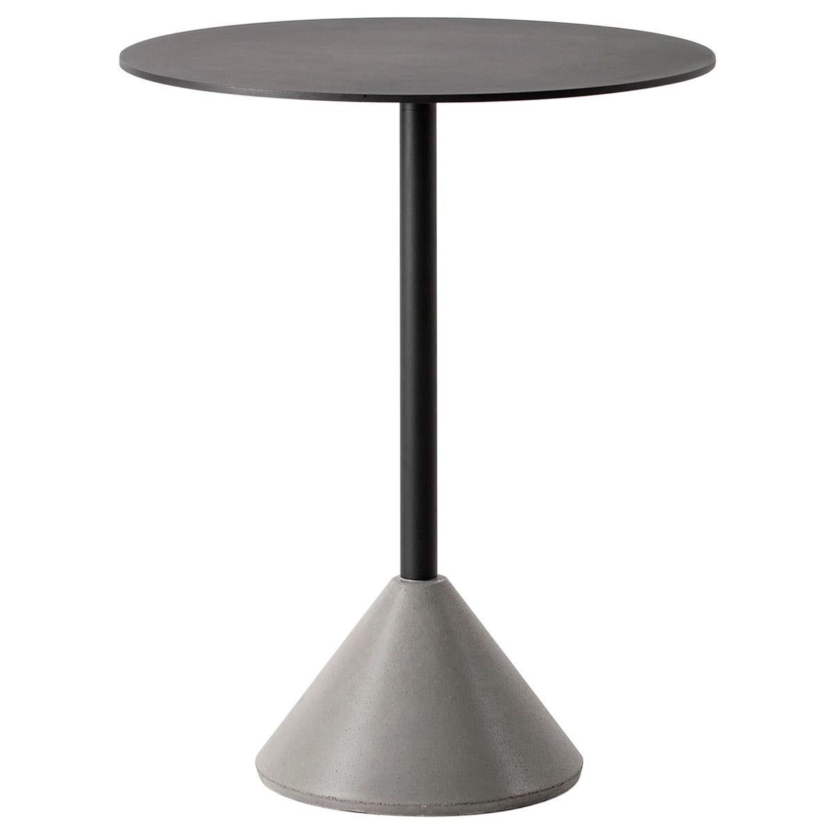 Table de salle à manger ronde 'DING' en béton et aluminium 'Black'
