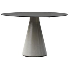 Round Dining Table 'DING' Made of Concrete and Aluminum