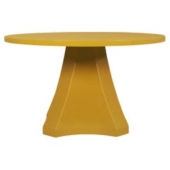 Mesa de Comedor Redonda con Base de Pedestal Geométrica Facetada