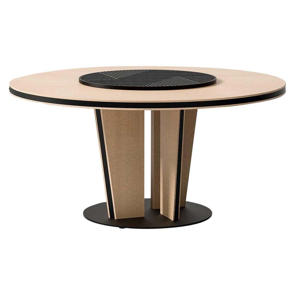 Round Inlaid Dining Table For Sale at 1stDibs