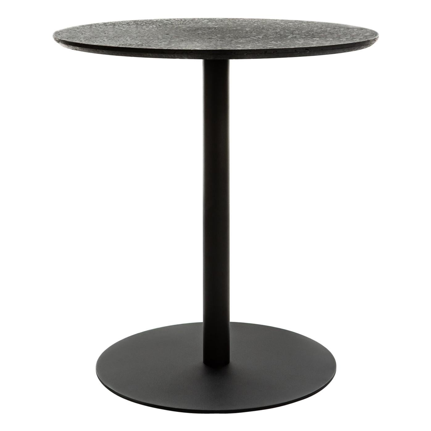 Round Dining Table 'I' in Black Terrazzo For Sale