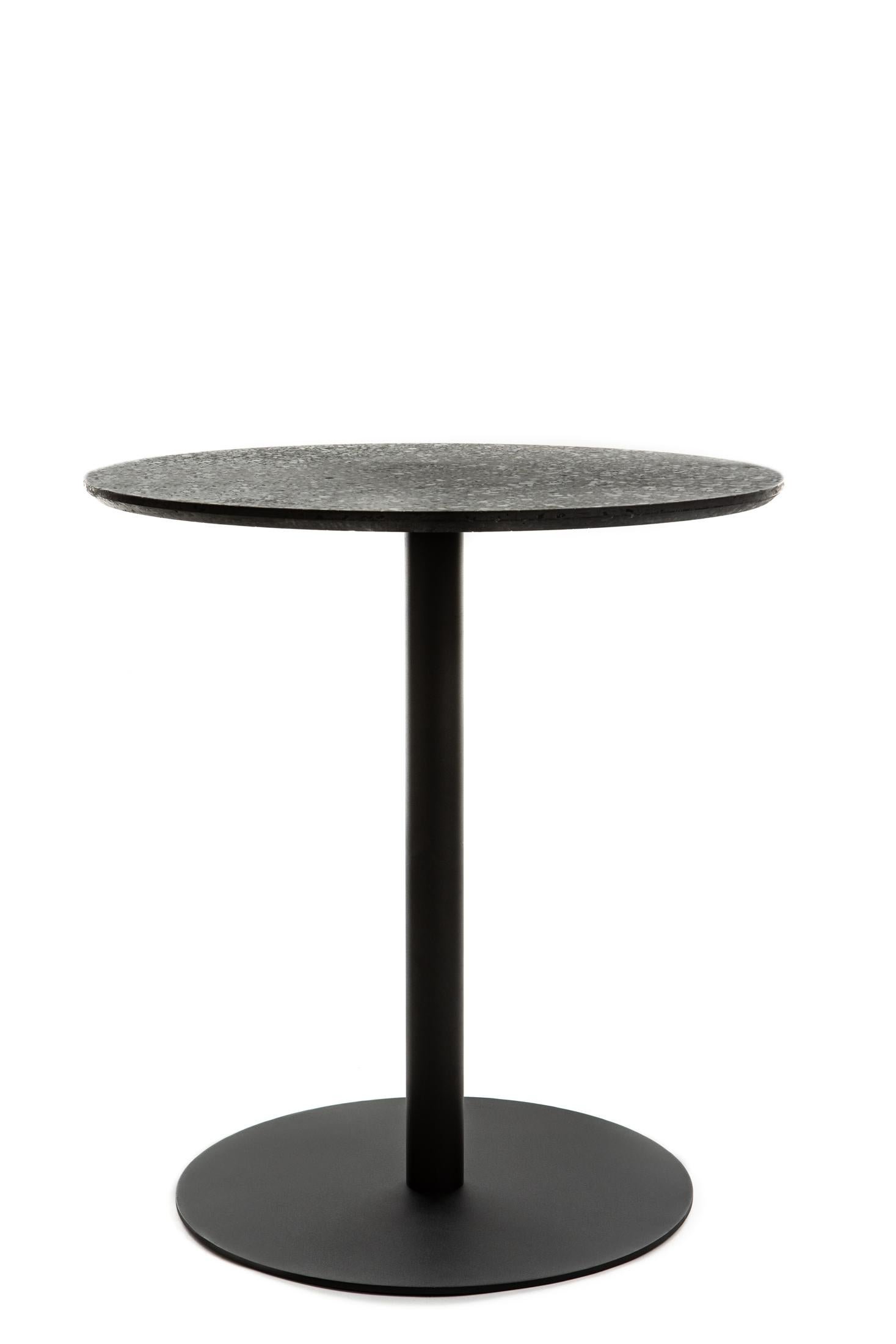 round terrazzo dining table