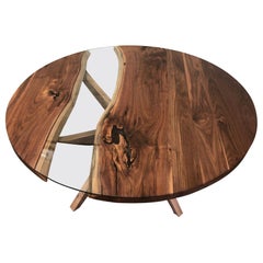 Round Dining Table in Black Walnut 