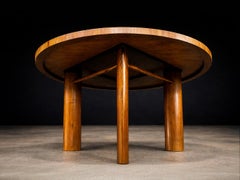 Round Dining Table in Caviúna Wood by Joaquim Tenreiro, Brazil, 1950s