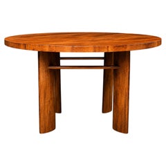 Round Dining Table in Caviúna Wood by Joaquim Tenreiro, Brazil, 1950s