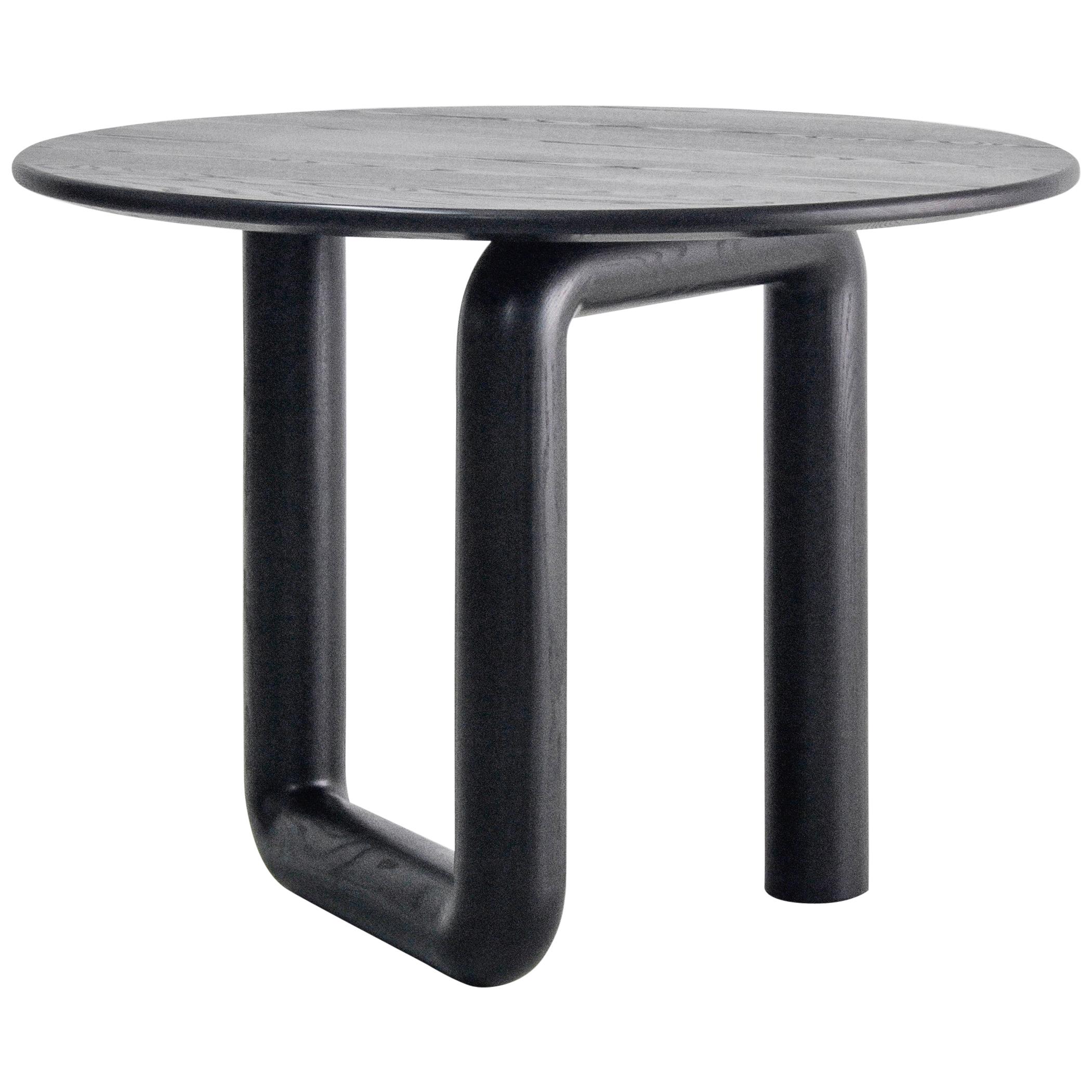 Round Dining Table in Ebonized Ash by Objects & Ideas