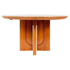Round Dining Table in Elm by Luigi Gorgoni for Roche Bobois, 1980