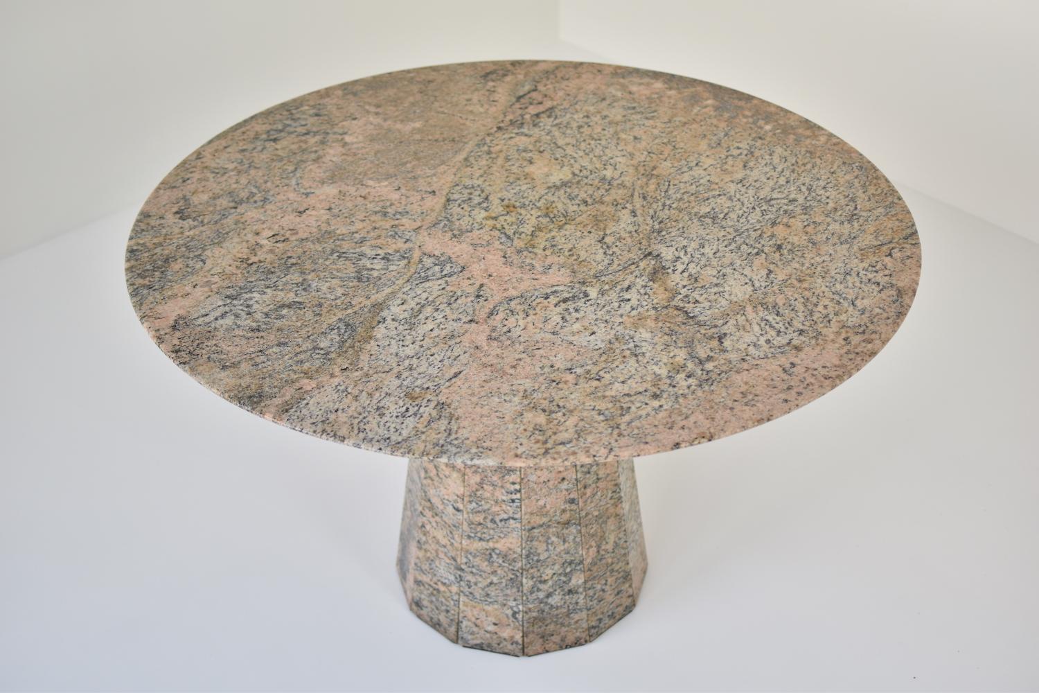 Round Dining Table in Granite from the 1970s 2
