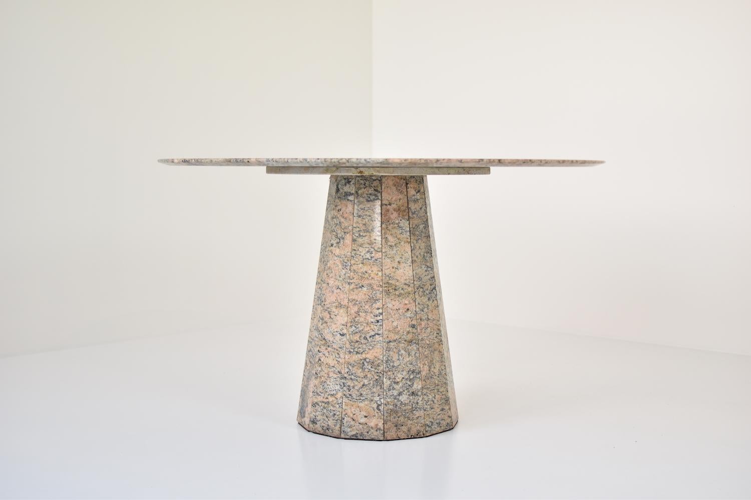European Round Dining Table in Granite from the 1970s