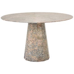 Round Dining Table in Granite from the 1970s