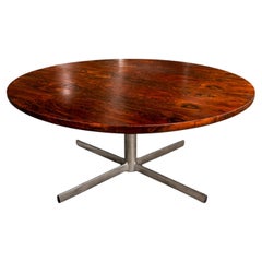 Round Dining Table in Hardwood and Metal by Jorge Zalszupin, c.1960s