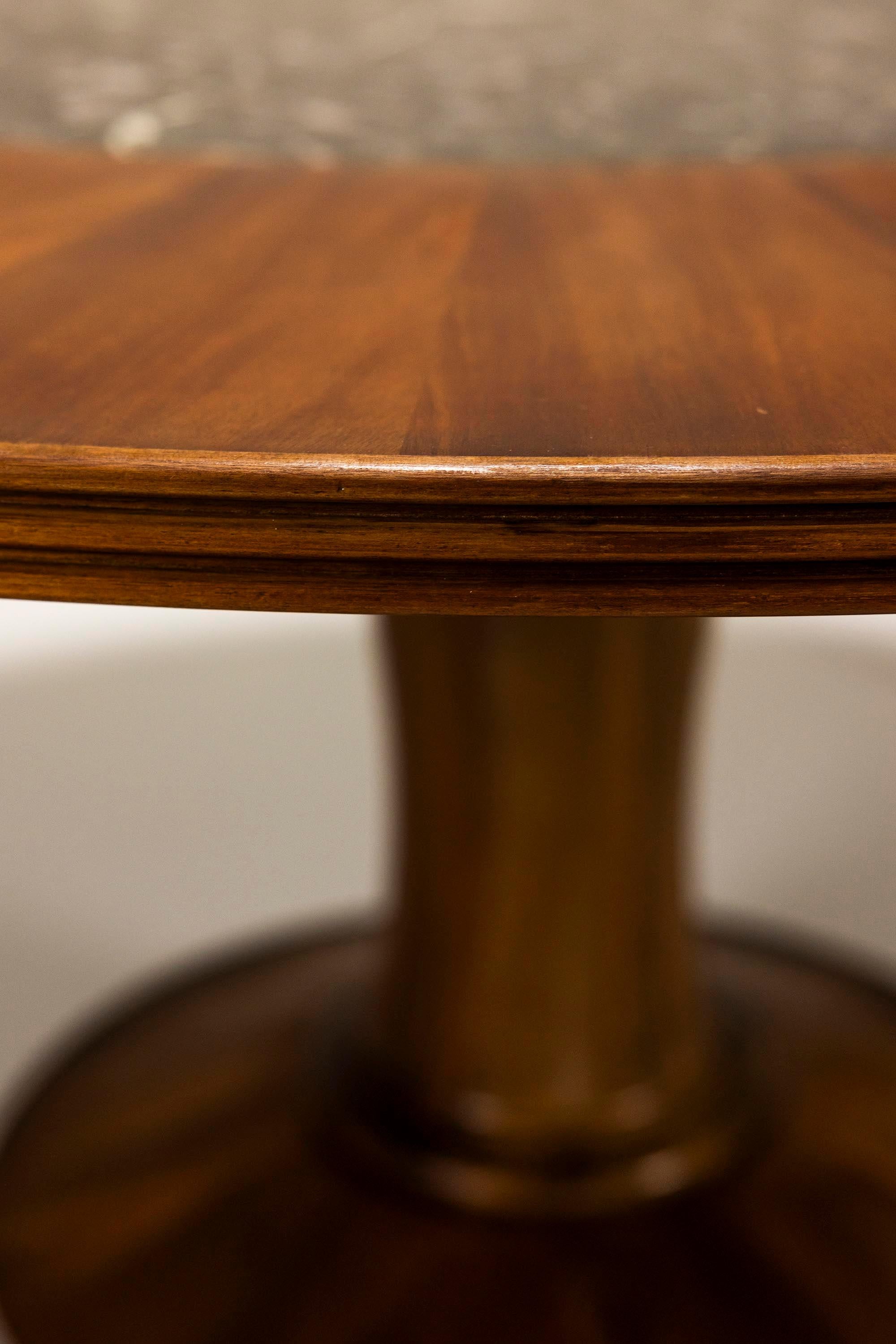 Round Dining Table In Mahogany And Terrazzo, Italy 1950's For Sale 2