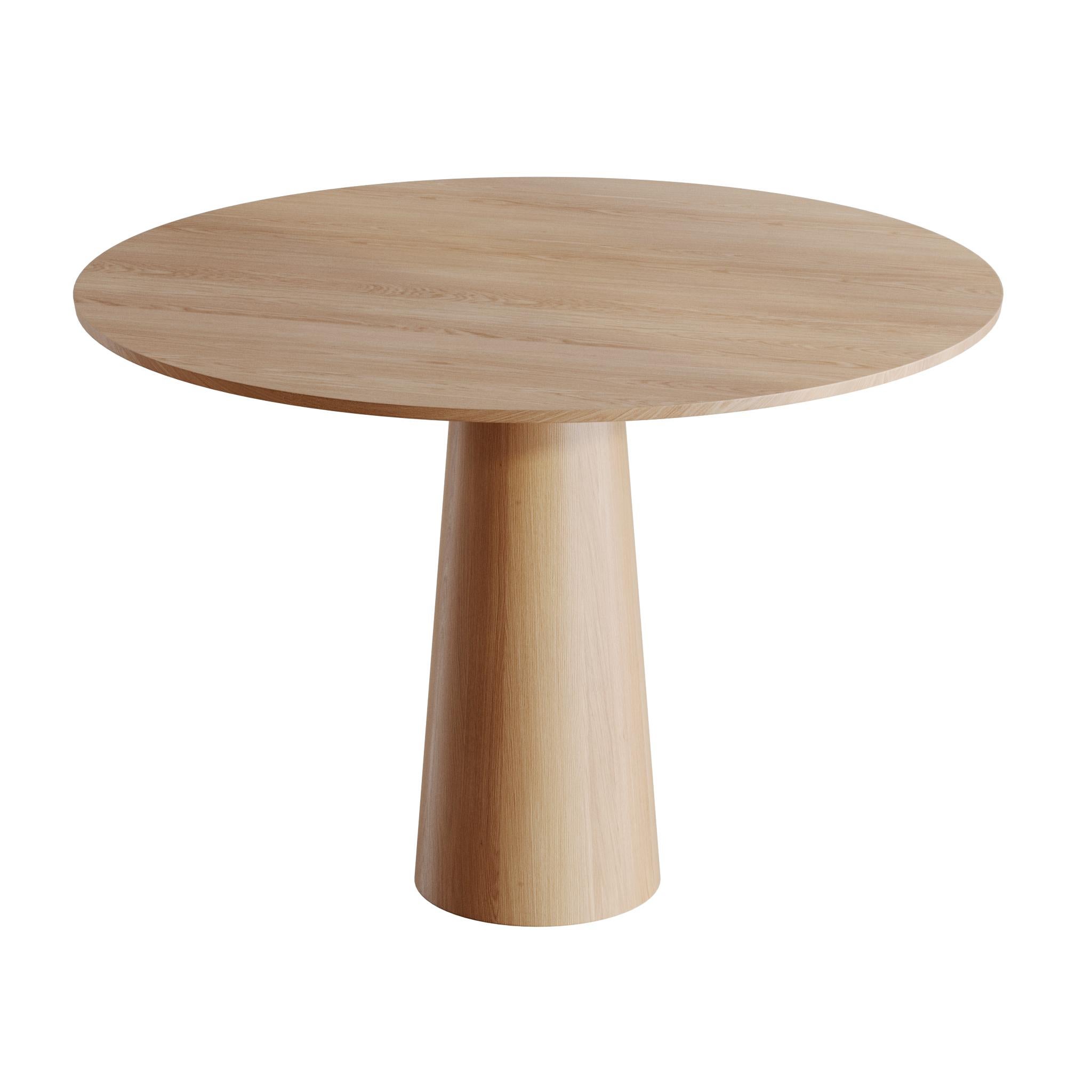 Moldovan Sculptural Round Dining Table in Solid Oak - Organic Brutalist Design + 3D Model For Sale