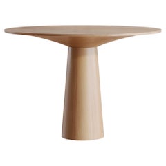 Sculptural Round Dining Table in Solid Oak - Organic Brutalist Design + 3D Model