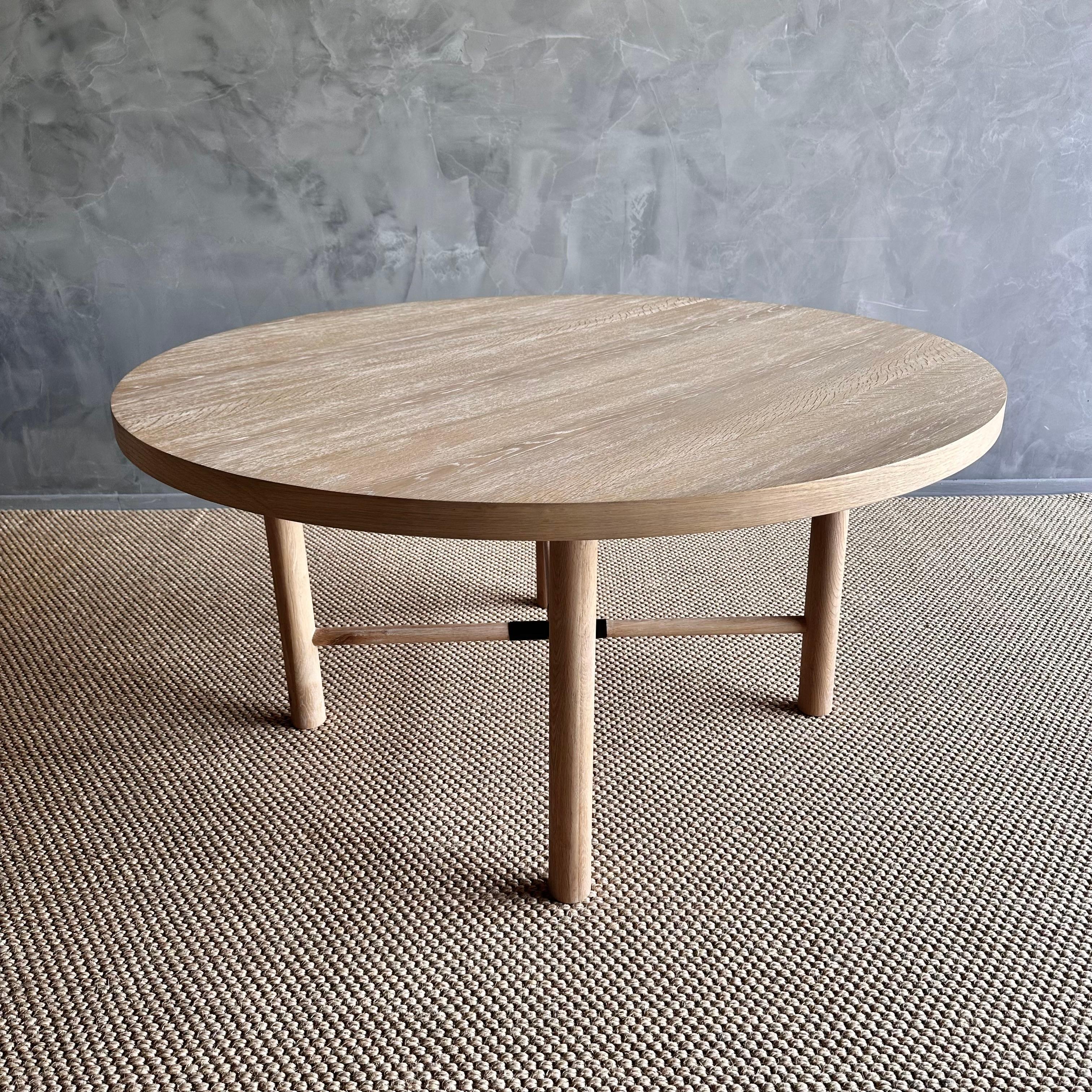 Round Dining Table in Natural White Oak Finish For Sale 5