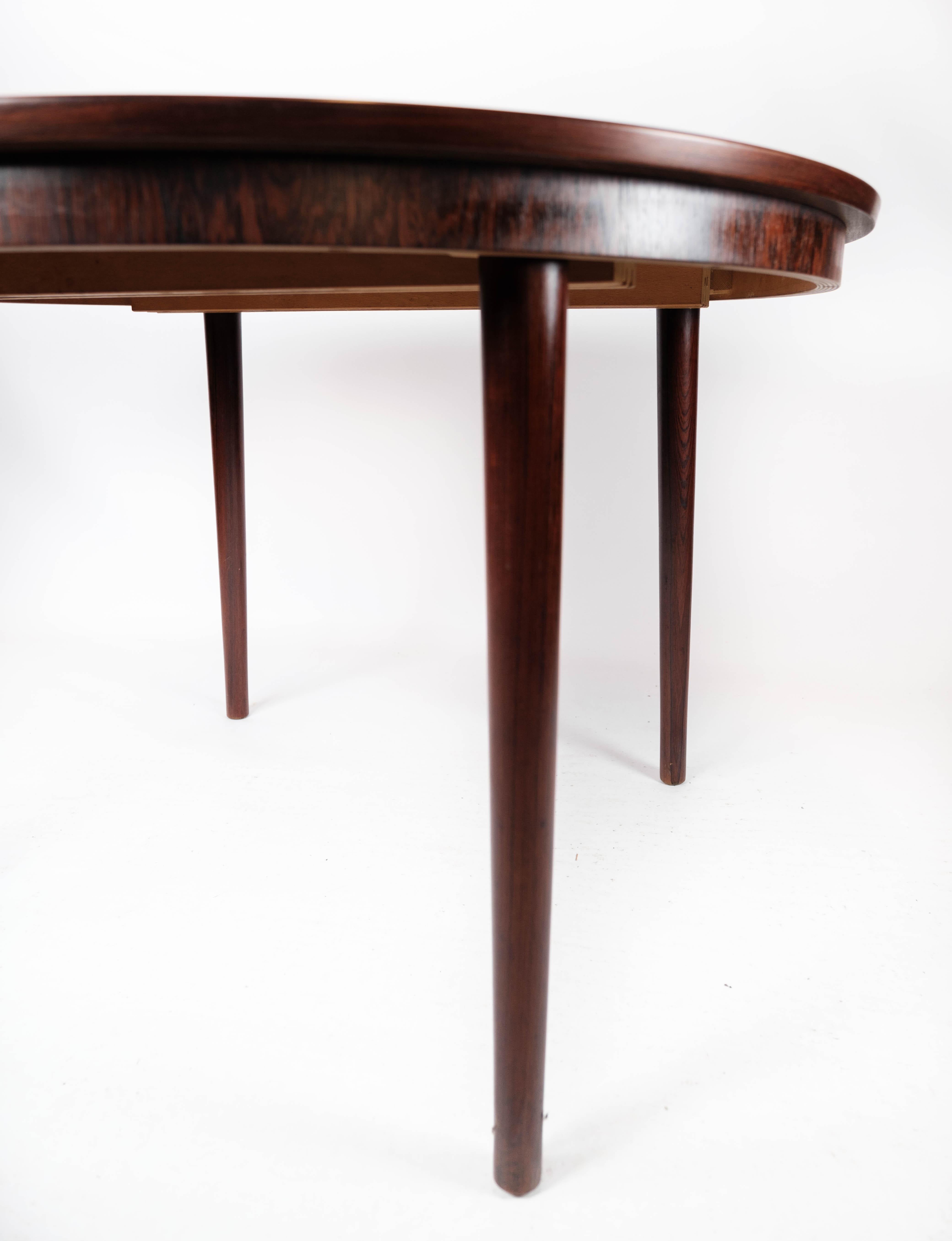 Round Dining Table in Rosewood of Danish Design from the 1960s In Good Condition In Lejre, DK