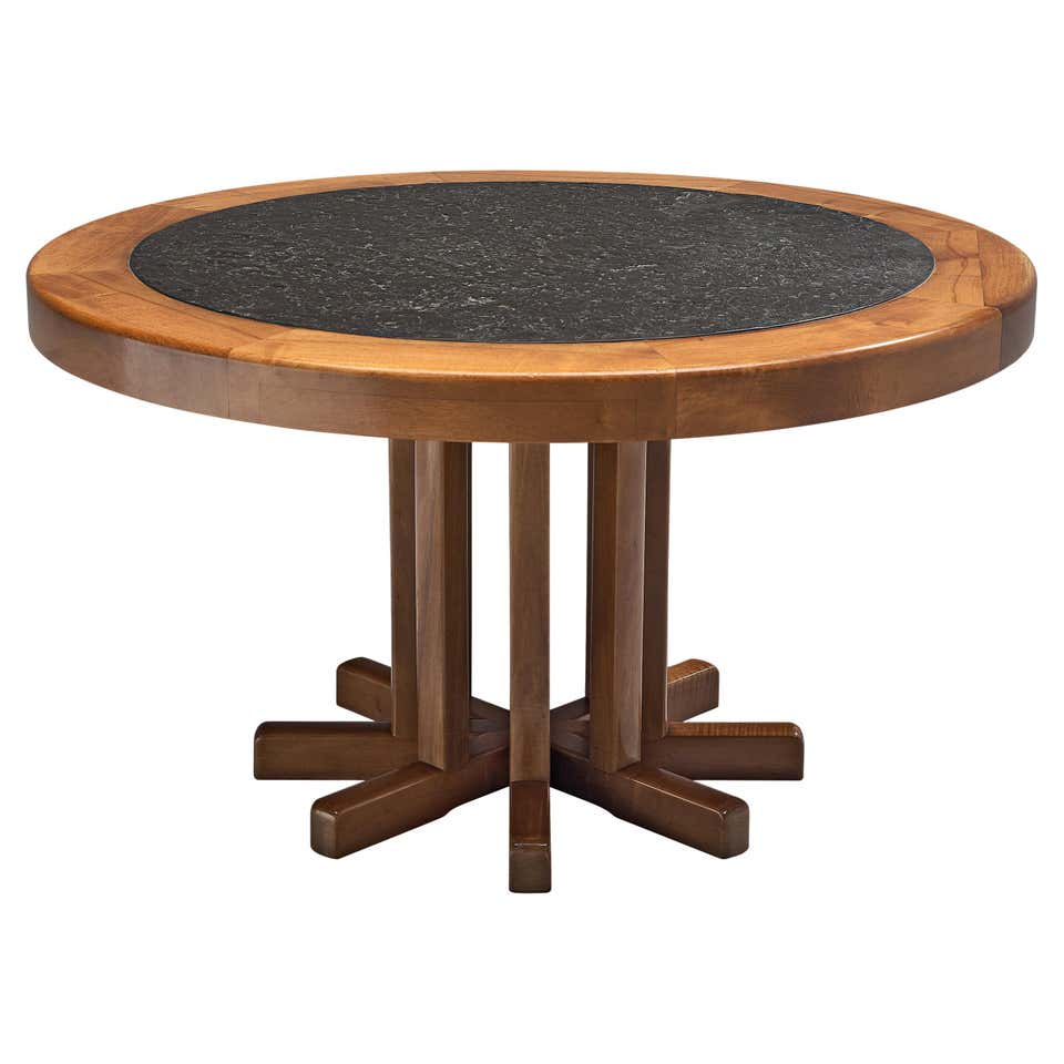 Forest Round Dining Table with Brass Inlay by Marcantonio For Sale at ...