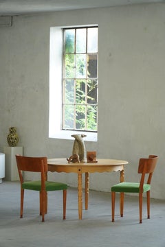 Round Dining Table in Solid Oak with Three Extensions, Danish Mid Century, 1960s
