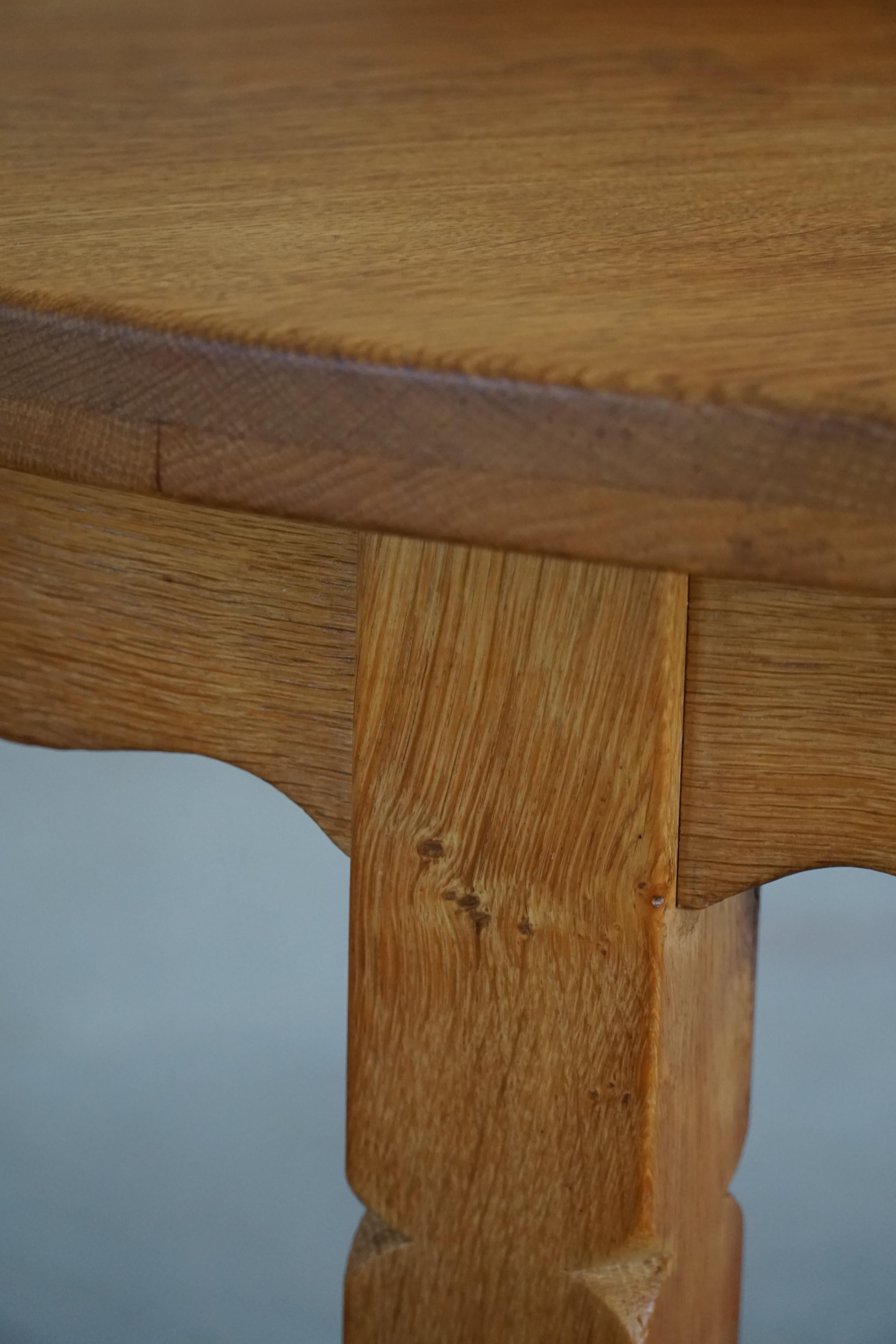 Round Dining Table in Solid Oak with Two Extensions, Danish Mid-Century, 1960s 5