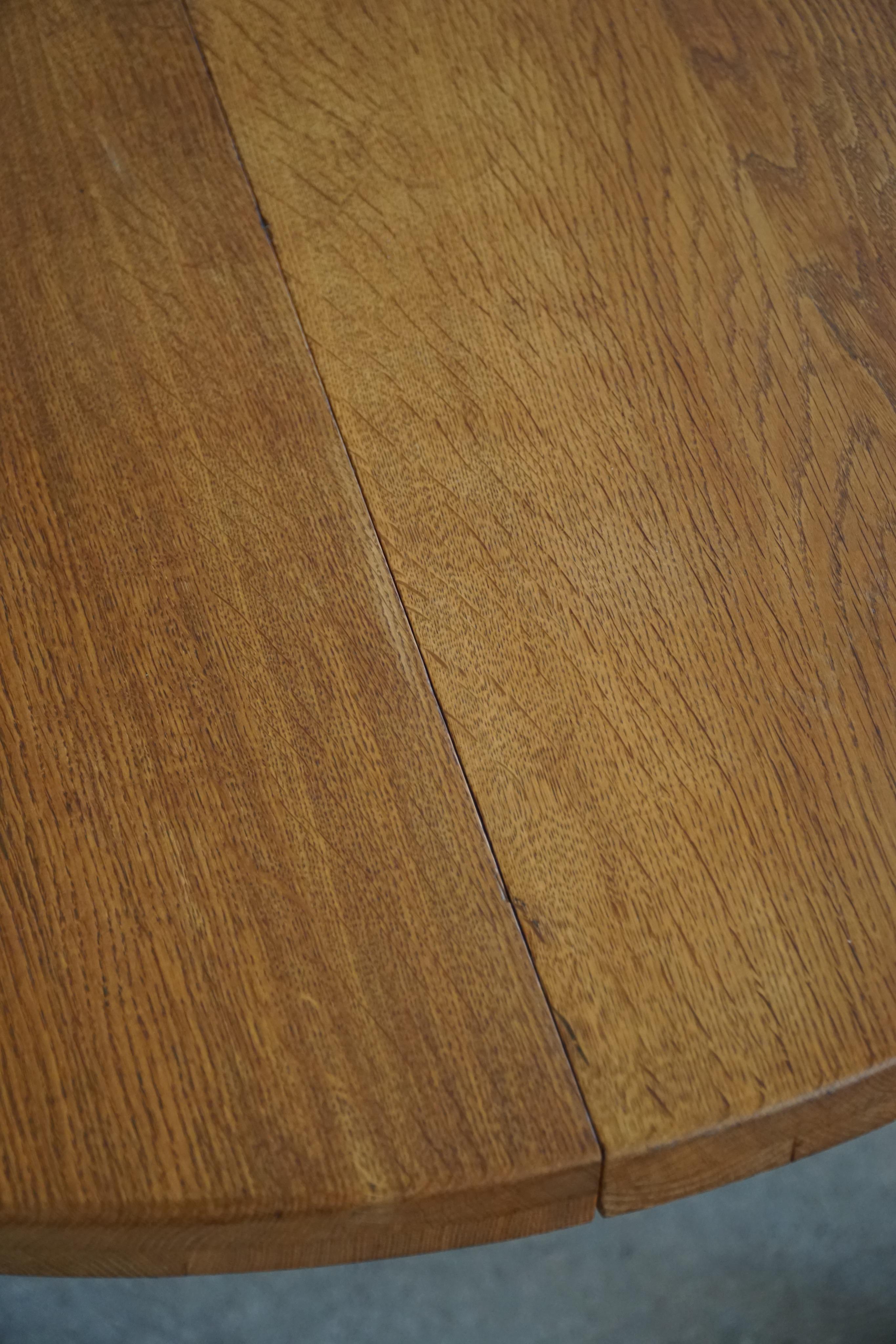 Round Dining Table in Solid Oak with Two Extensions, Danish Mid-Century, 1960s 15