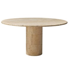 Round Dining Table in Travertine