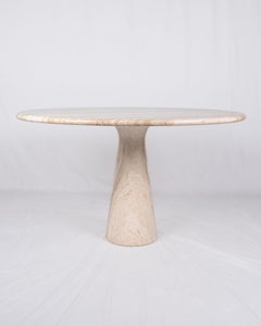 Round dining table in travertine, Stone International, Italy, 1970s