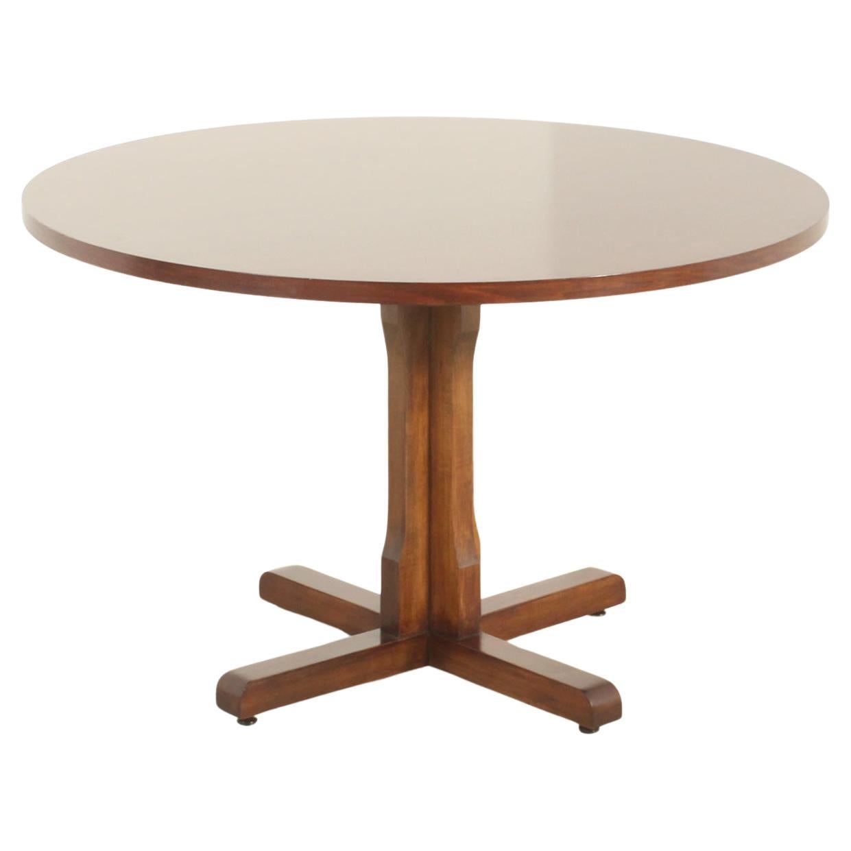 Round Dining Table in Walnut Wood by Jordi Vilanova, Spain, 1960's For Sale