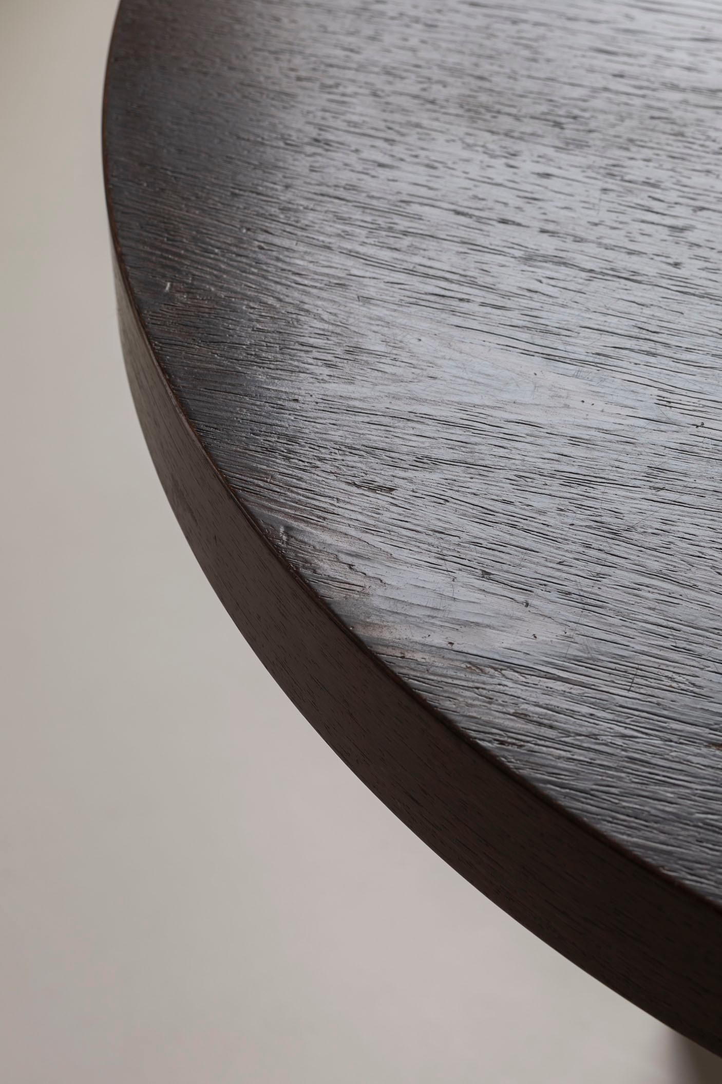 Round dining table in wengé, Dutch design from the 1960s. 4
