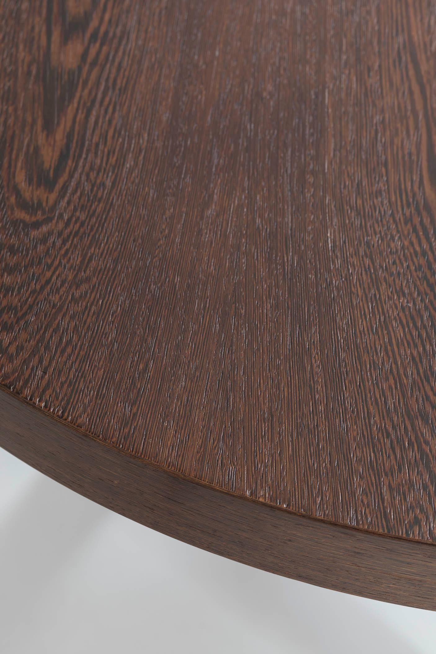 Round dining table in wengé, Dutch design from the 1960s. 5