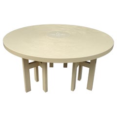 Round Dining Table in White/ Cream from Jean Claude Dresse