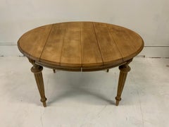 Round Dining Table Louis XV Style Bleached in Walnut Wood Late 19th Century
