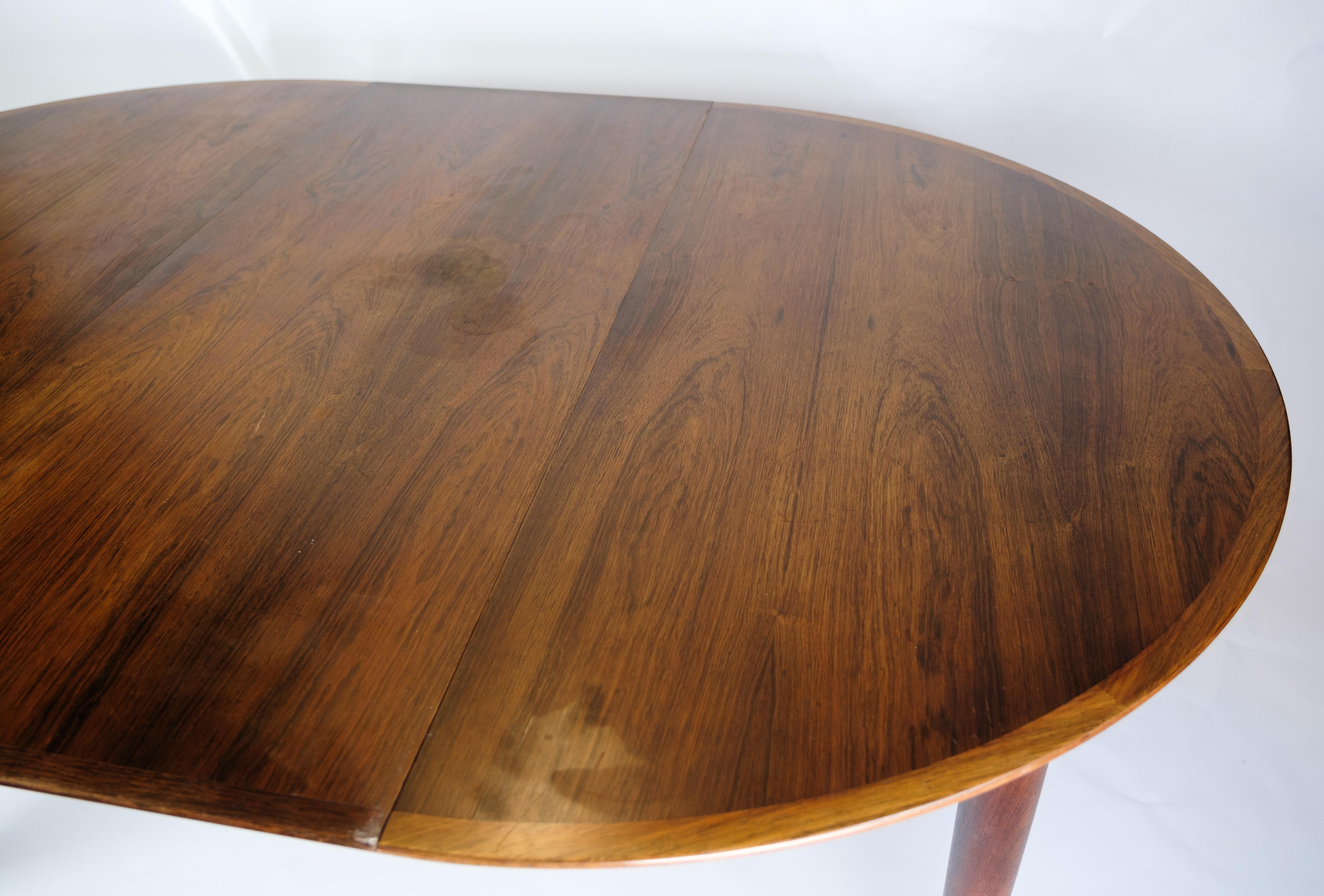 Round Dining Table Made In Rosewood By Arne Vodder From 1960s For Sale 5