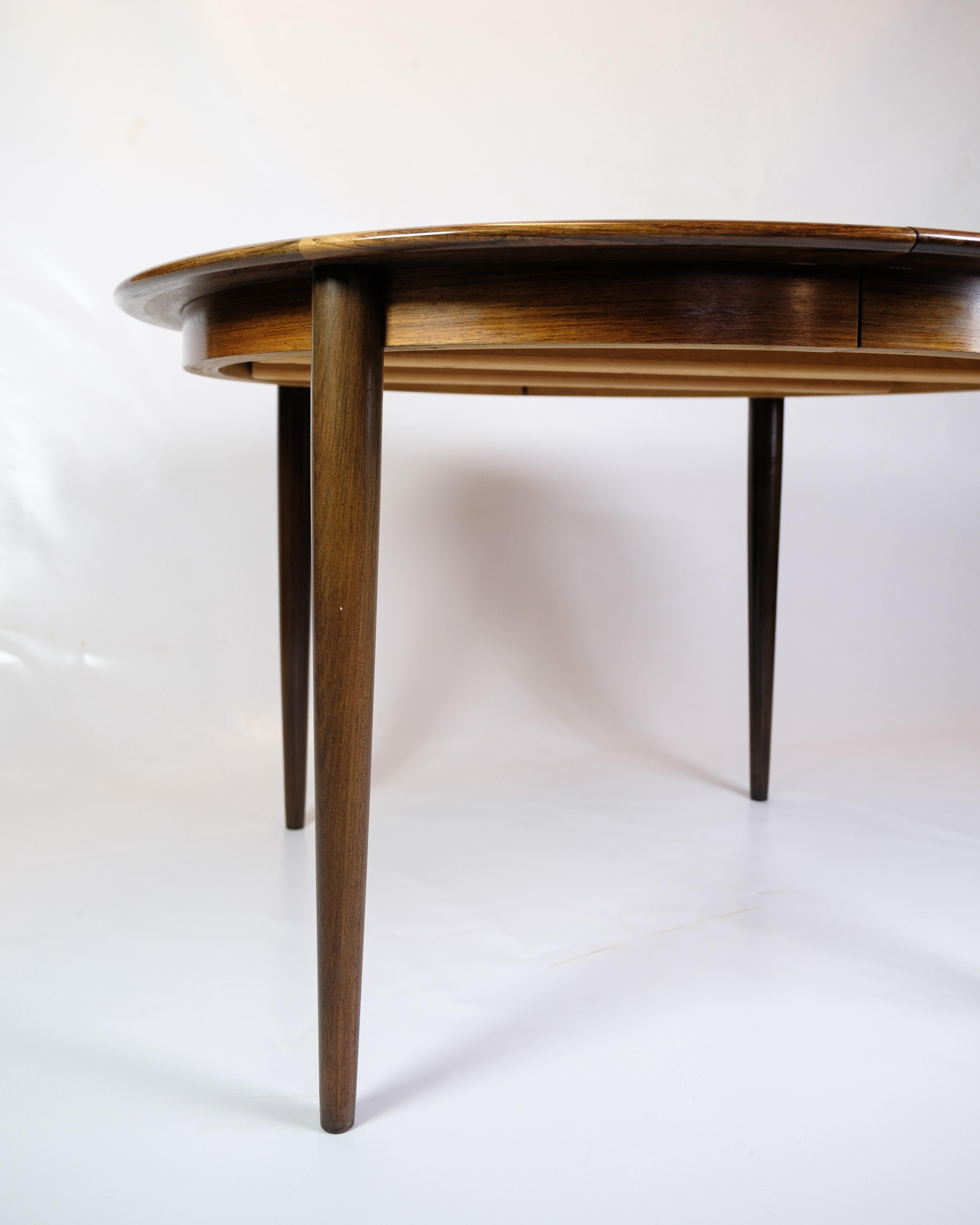 Mid-20th Century Round Dining Table Made In Rosewood By Arne Vodder From 1960s For Sale