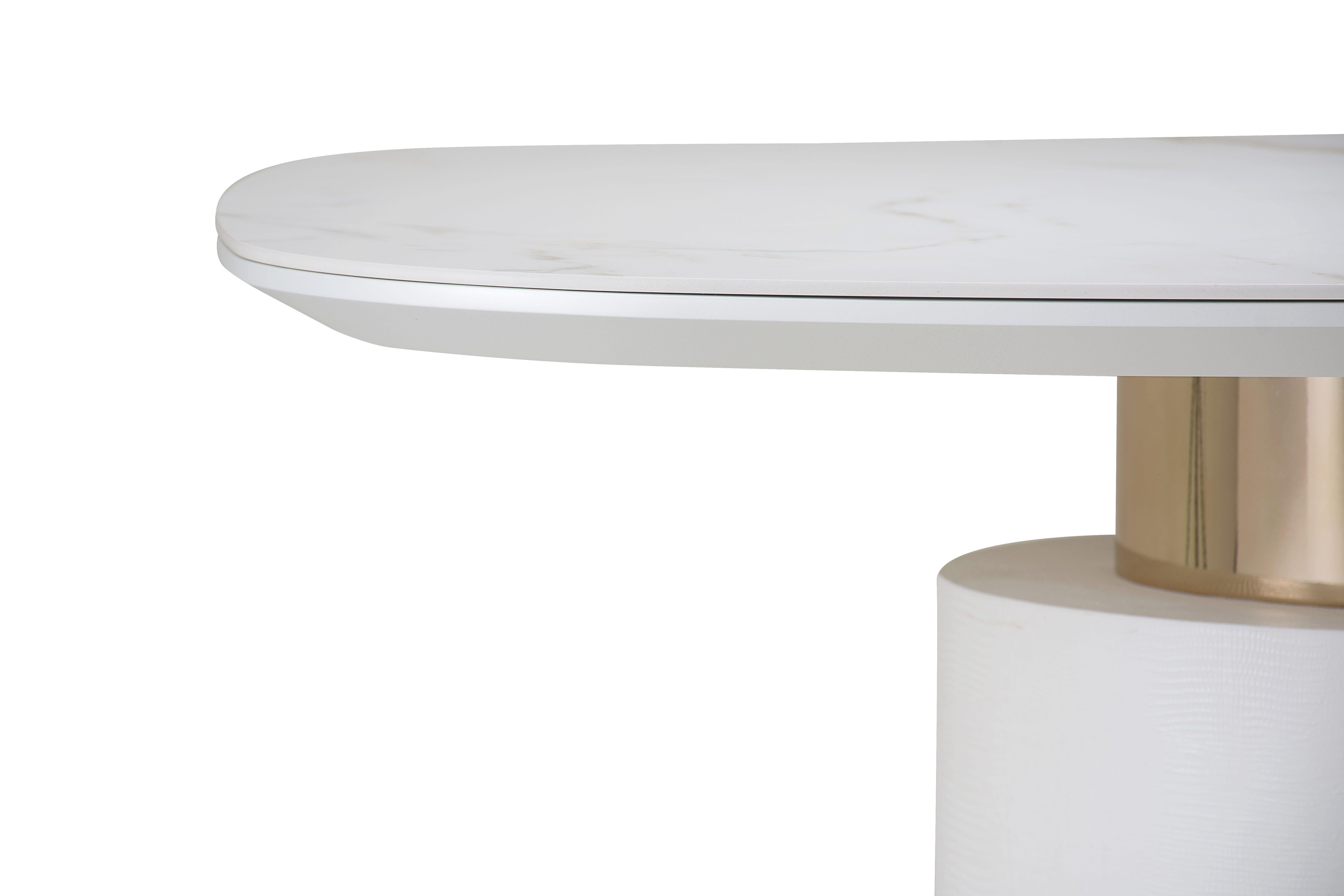 Brazilian Square table with round edges Neruda, Stone Edition For Sale